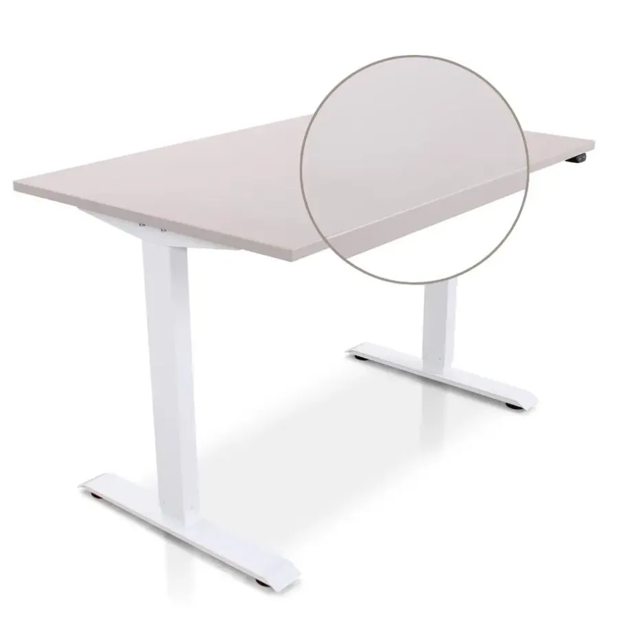 Zit-Sta-Bureaus-Lineaflex MRC MRC EASY Zit-Sta Bureau – Elektrisch Verstelbaar – 140x80 cm – Blad Sand Grey