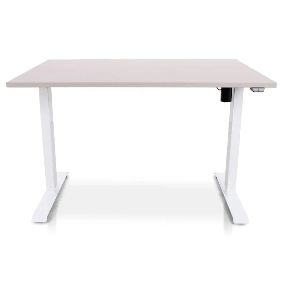 Zit-Sta-Bureaus-Lineaflex MRC MRC EASY Zit-Sta Bureau – Elektrisch Verstelbaar – 140x80 cm – Blad Sand Grey