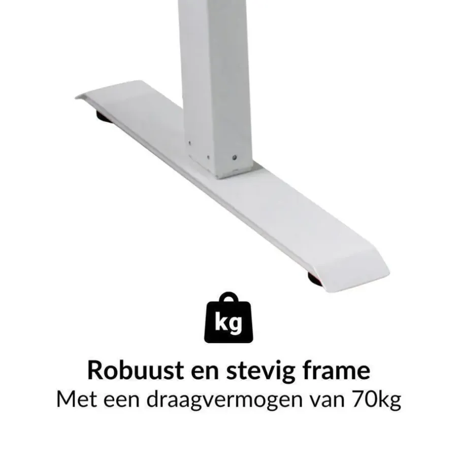 Zit-Sta-Bureaus-Lineaflex MRC MRC EASY Zit-Sta Bureau – Elektrisch Verstelbaar – 140x80 cm – Blad Sand Grey