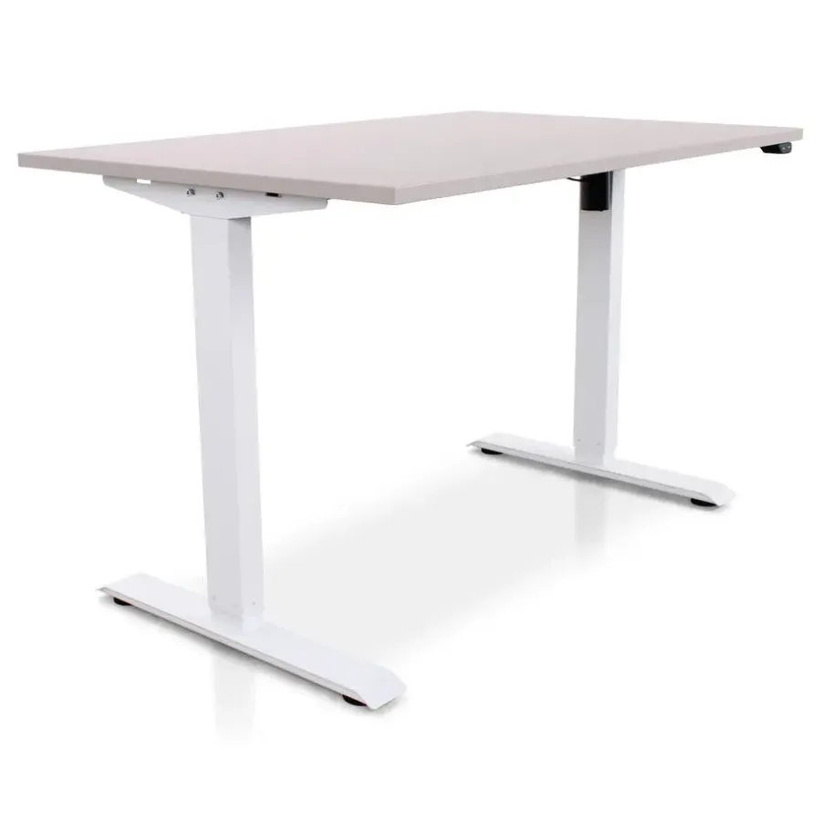 Zit-Sta-Bureaus-Lineaflex MRC MRC EASY Zit-Sta Bureau – Elektrisch Verstelbaar – 140x80 cm – Blad Sand Grey
