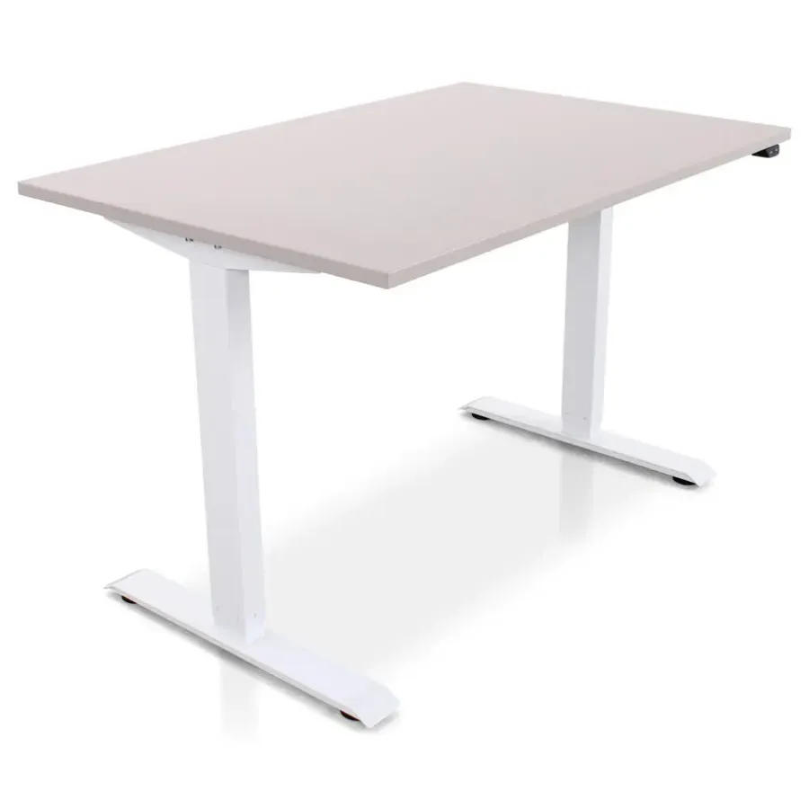 Zit-Sta-Bureaus-Lineaflex MRC MRC EASY Zit-Sta Bureau – Elektrisch Verstelbaar – 140x80 cm – Blad Sand Grey