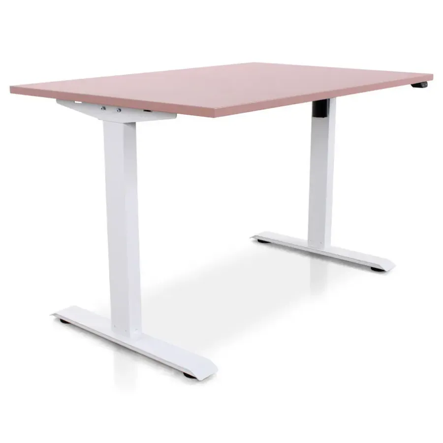 Zit-Sta-Bureaus-Lineaflex MRC MRC EASY Zit-Sta Bureau – Elektrisch Verstelbaar – 120x80 cm – Blad Dusty Rose