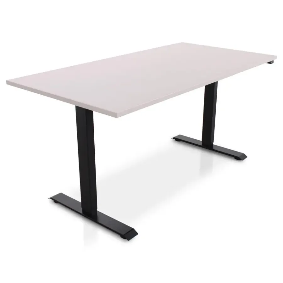 Zit-Sta-Bureaus-Lineaflex MRC MRC EASY Zit-Sta Bureau – Elektrisch Verstelbaar – 160x80 cm – Blad Sand Grey