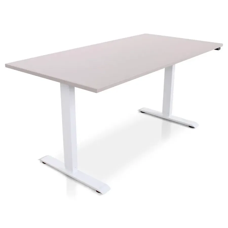 Zit-Sta-Bureaus-Lineaflex MRC MRC EASY Zit-Sta Bureau – Elektrisch Verstelbaar – 160x80 cm – Blad Sand Grey