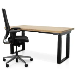 Zit-Sta-Bureaus-Lineaflex MRC MRC PRO Solid zit-sta bureau massief eiken blad 120x80 zwart NEN-EN527