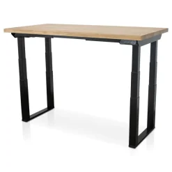 Zit-Sta-Bureaus-Lineaflex MRC MRC PRO Solid zit-sta bureau massief eiken blad 140x80 zwart NEN-EN527