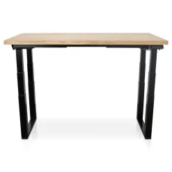 Zit-Sta-Bureaus-Lineaflex MRC MRC PRO Solid zit-sta bureau massief eiken blad 140x80 zwart NEN-EN527