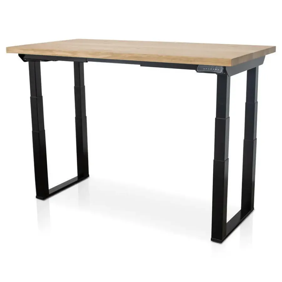Lineaflex MRC MRC PRO Solid zit-sta bureau massief eiken blad 160x80 zwart NEN-EN527