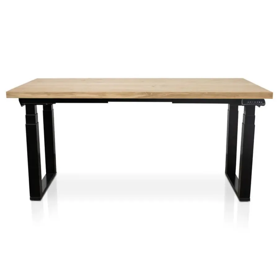 Lineaflex MRC MRC PRO Solid zit-sta bureau massief eiken blad 160x80 zwart NEN-EN527