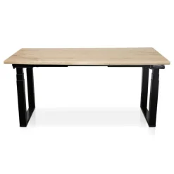 Zit-Sta-Bureaus-Lineaflex MRC MRC PRO Solid zit-sta bureau massief boomstamblad 160x80 zwart NEN-EN527