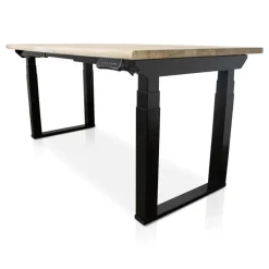 Zit-Sta-Bureaus-Lineaflex MRC MRC PRO Solid zit-sta bureau massief boomstamblad 160x80 zwart NEN-EN527