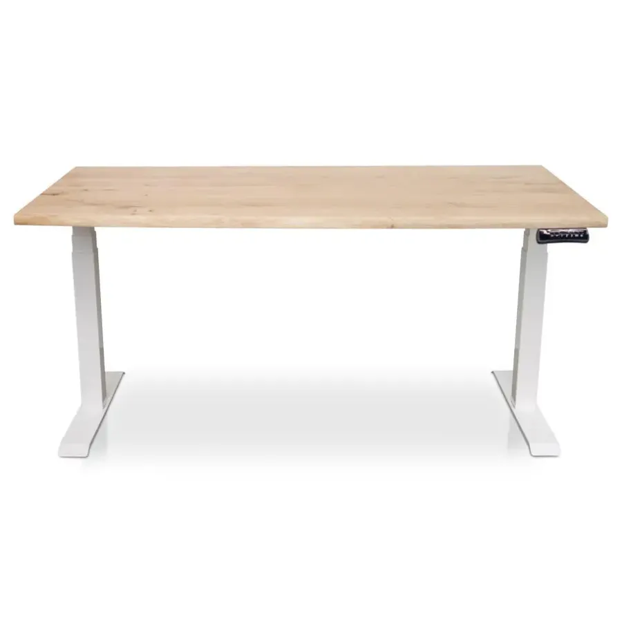 Lineaflex MRC MRC Zit-sta bureau massief boomstam blad 180x90 wit frame NEN-EN 527