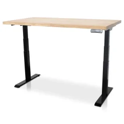 Zit-Sta-Bureaus-Lineaflex MRC MRC Zit-sta bureau massief eiken blad 120x80 zwart frame NEN-EN 527