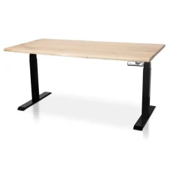 Lineaflex MRC MRC Zit-sta bureau massief boomstam blad 180x90 zwart frame NEN-EN 527