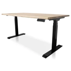 Lineaflex MRC MRC Zit-sta bureau massief boomstam blad 180x90 zwart frame NEN-EN 527