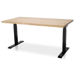 Zit-Sta-Bureaus-Lineaflex MRC MRC Zit-sta bureau massief eiken blad 160x80 zwart frame NEN-EN 527
