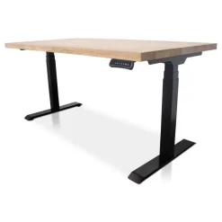 Zit-Sta-Bureaus-Lineaflex MRC MRC Zit-sta bureau massief eiken blad 160x80 zwart frame NEN-EN 527