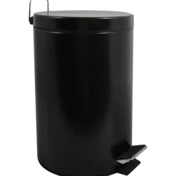 Prullenbakken-MSV badkamer/toilet pedaalemmer - zwart - 12 liter - 25 x 40 cm