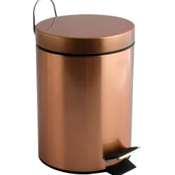 Prullenbakken-MSV badkamer/toilet pedaalemmer - koper kleurig - 3L - 17 x 25 cm