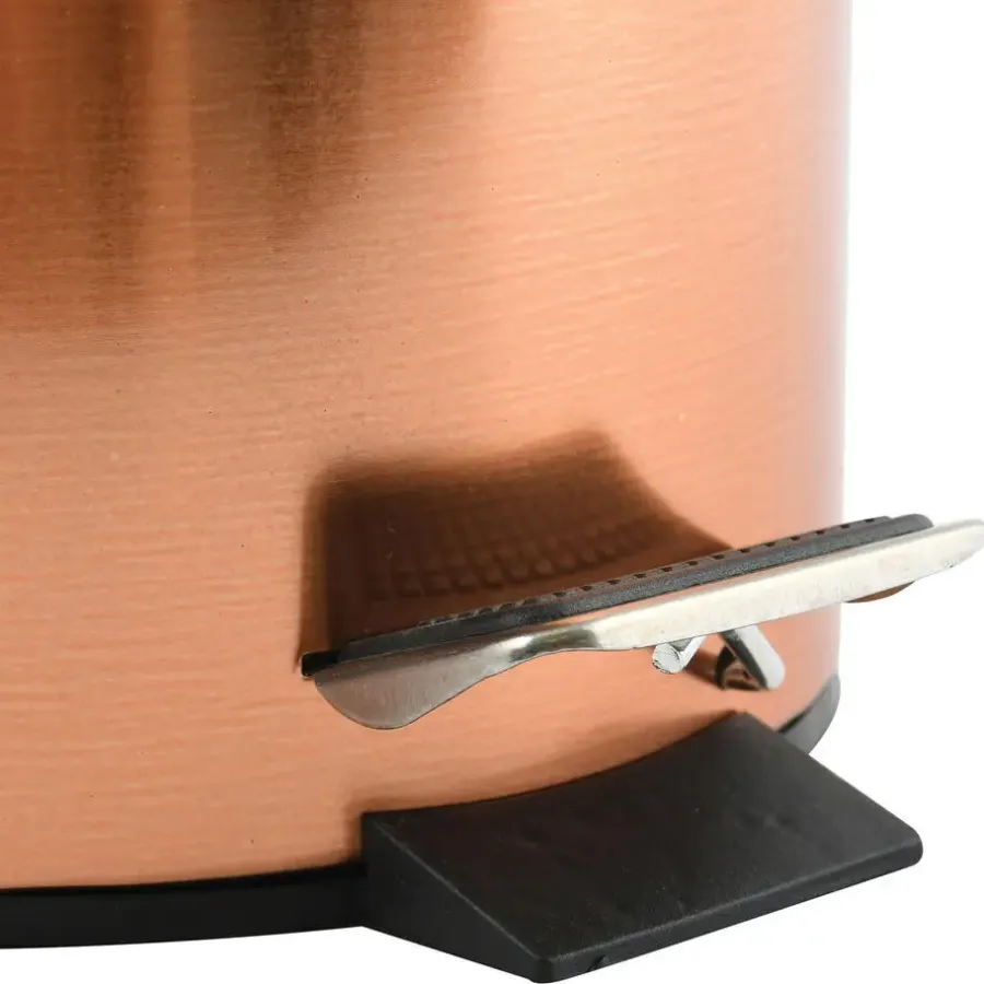 Prullenbakken-MSV badkamer/toilet pedaalemmer - koper kleurig - 3L - 17 x 25 cm