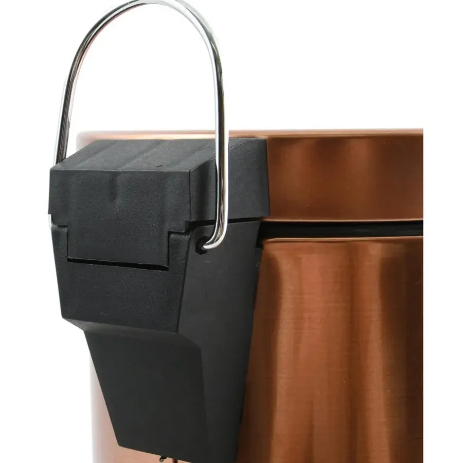 Prullenbakken-MSV badkamer/toilet pedaalemmer - koper kleurig - 3L - 17 x 25 cm