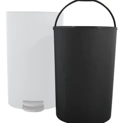 Prullenbakken-MSV badkamer/toilet pedaalemmer - wit - 3L - 15 x 27 cm