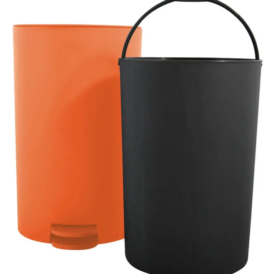 Prullenbakken-MSV kleine badkamer/toilet pedaalemmer - oranje - 3L - 15 x 27cm