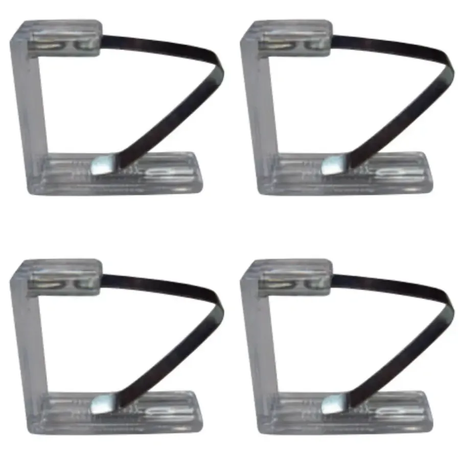 Tuindecoratie-MSV Tafelkleed klemmen - 4x - transparant - kunststof - 4 x 6 cm