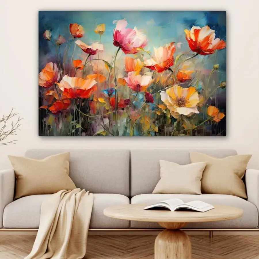 Schilderijen-MuchoWow Canvas Schilderij 120x80cm Bloemen Watercolor Kunst