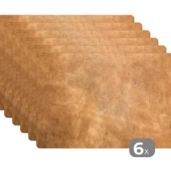 Placemats-MuchoWow Placemat (6stuks) 45x30cm Leer Structuur Lederlook