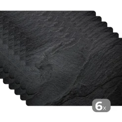 Placemats-MuchoWow Placemat (6stuks) 45x30cm Beton Zwart Industrieel