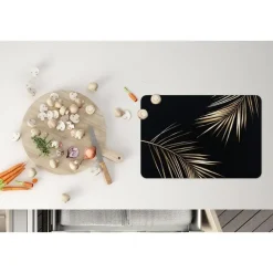 Placemats-MuchoWow Placemat (6stuks) 45x30cm Bladeren Planten Goud Zwart