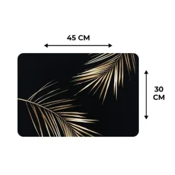 Placemats-MuchoWow Placemat (6stuks) 45x30cm Bladeren Planten Goud Zwart