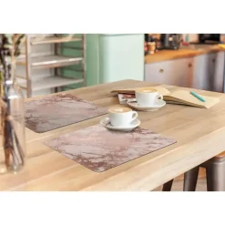 Placemats-MuchoWow Placemat (6stuks) 45x30cm Marmer Roze Luxe Marmerlook