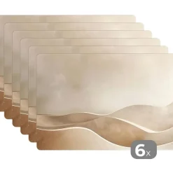 Placemats-MuchoWow Placemat (6stuks) 45x30cm Beige Natuur Abstract