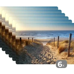 Placemats-MuchoWow Placemat (6stuks) 45x30cm Strand Zee Nederland Duinen