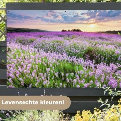 MuchoWow Tuinposter 180x120cm Bloemen Lavendel Paars Lucht