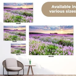 MuchoWow Tuinposter 180x120cm Bloemen Lavendel Paars Lucht