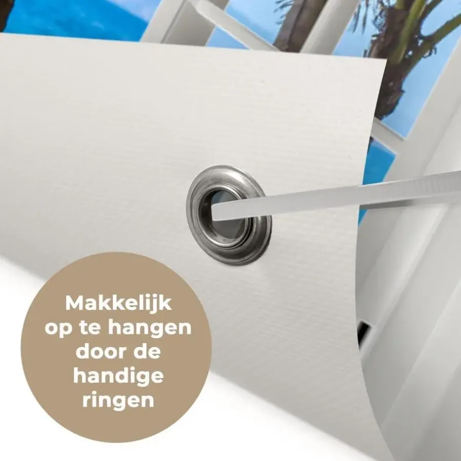 MuchoWow Tuinposter 90x60cm Doorkijk Boom Zee Palmboom