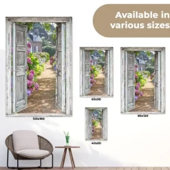 MuchoWow Tuinposter 80x120cm Doorkijk Hortensia Bloemen