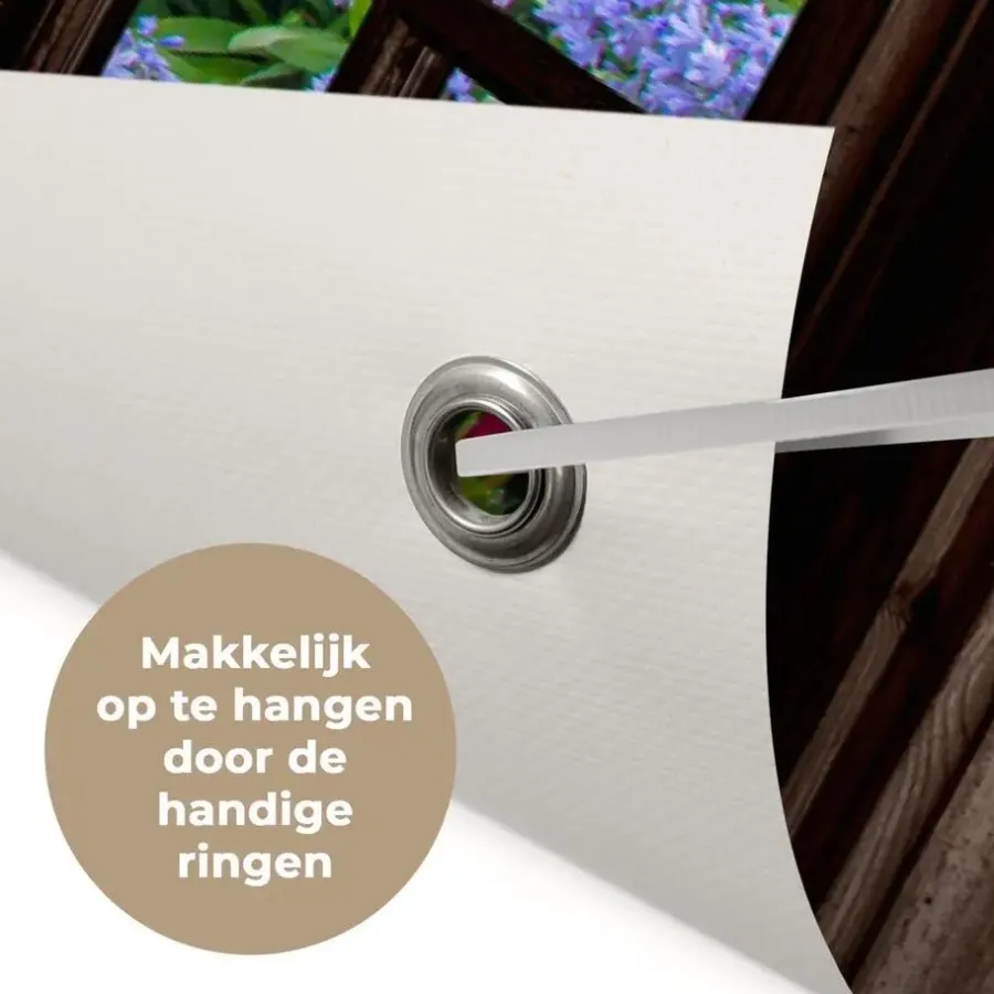 MuchoWow Tuinposter 90x60cm Hortensia Doorkijk Bloemen Paars