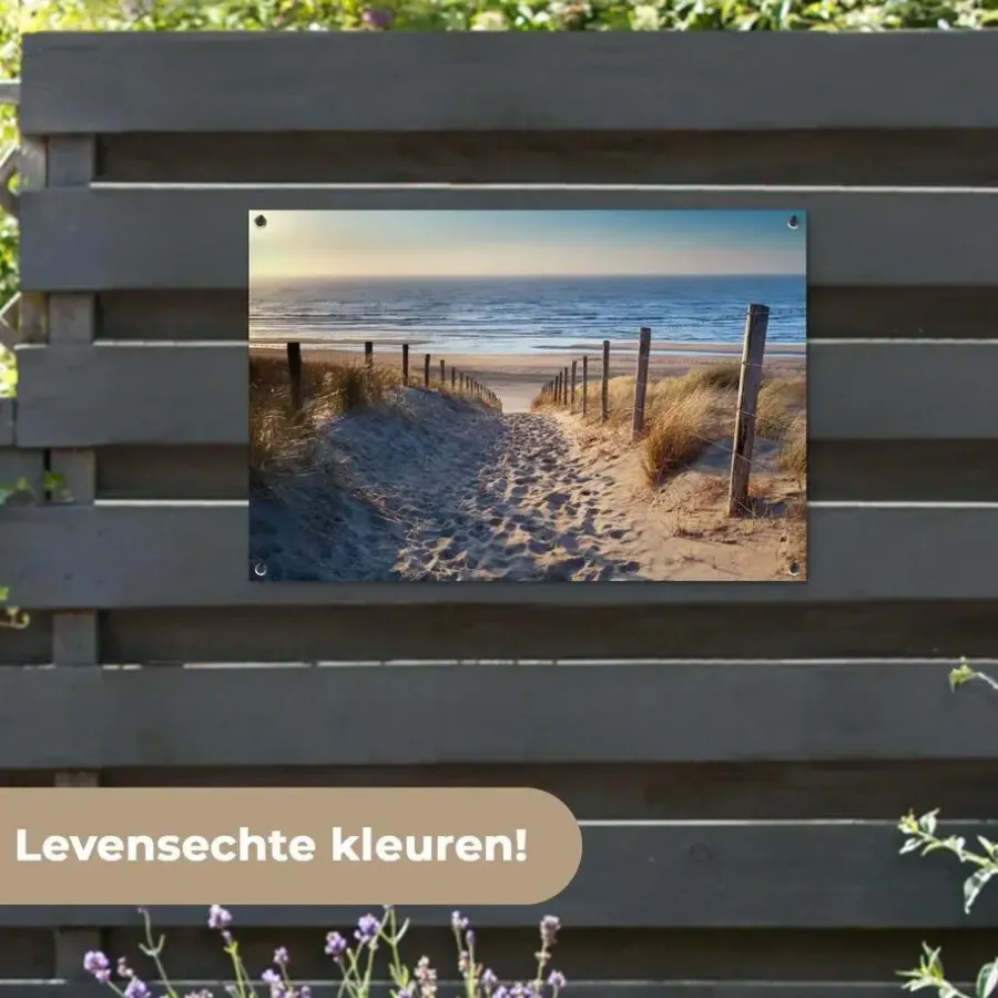 MuchoWow Tuinposter 90x60cm Strand Zee Nederland Duinen Zon