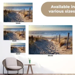 MuchoWow Tuinposter 90x60cm Strand Zee Nederland Duinen Zon
