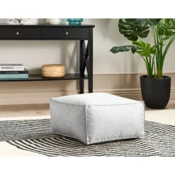 Poefen-Beliani MUKKI - Poef - Grijs - 50 x 50 cm - Polyester