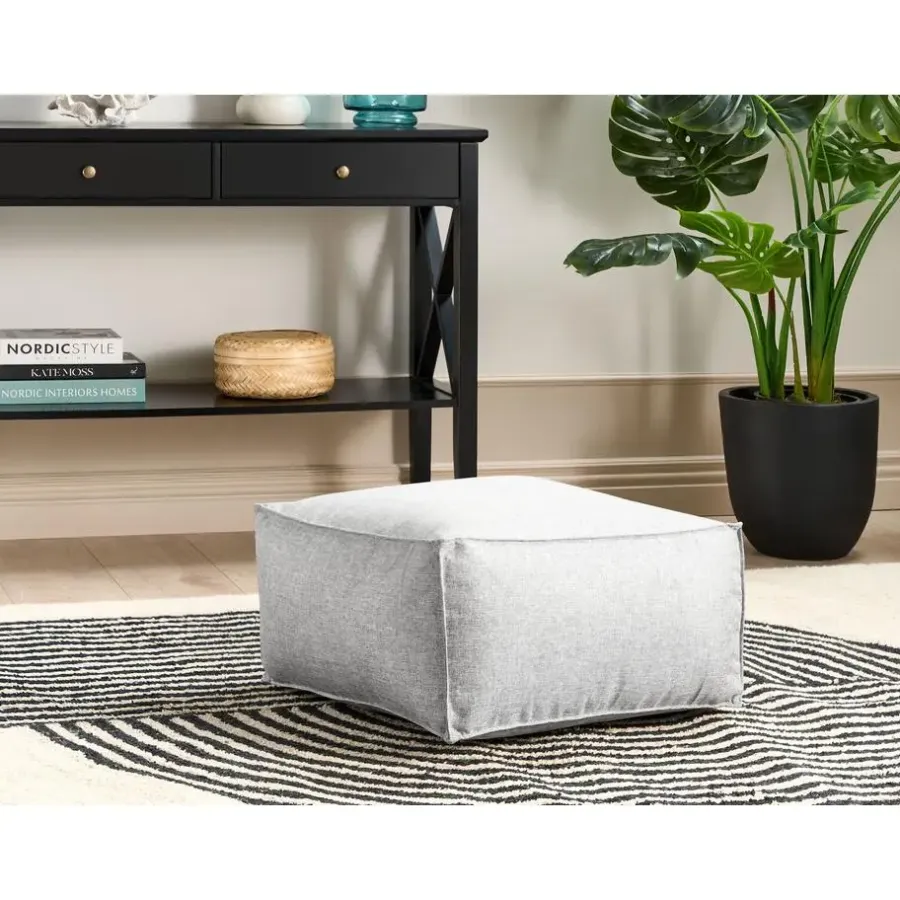 Poefen-Beliani MUKKI - Poef - Grijs - 50 x 50 cm - Polyester