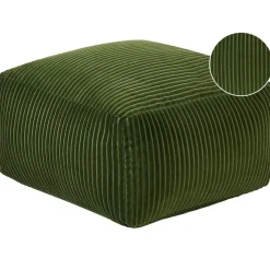Beliani MUKKI - Poef - Groen - Corduroy
