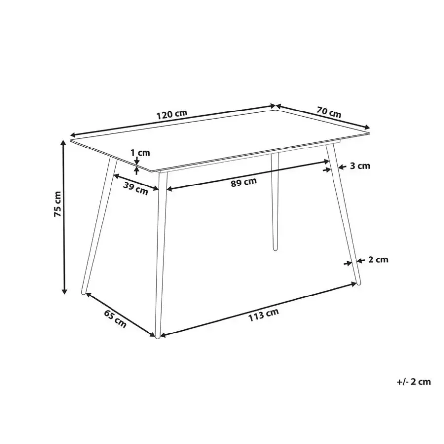Rechthoekige Eettafels-Beliani MULGA - Eettafel - Wit - Veiligheidsglas