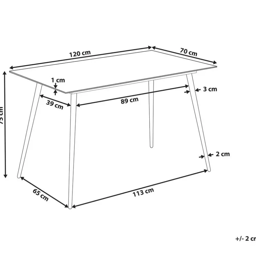 Rechthoekige Eettafels-Beliani MULGA - Eettafel - Wit - Veiligheidsglas