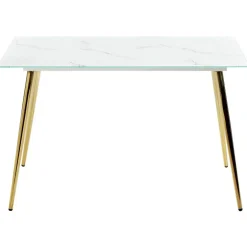 Rechthoekige Eettafels-Beliani MULGA - Eettafel - Wit - Veiligheidsglas