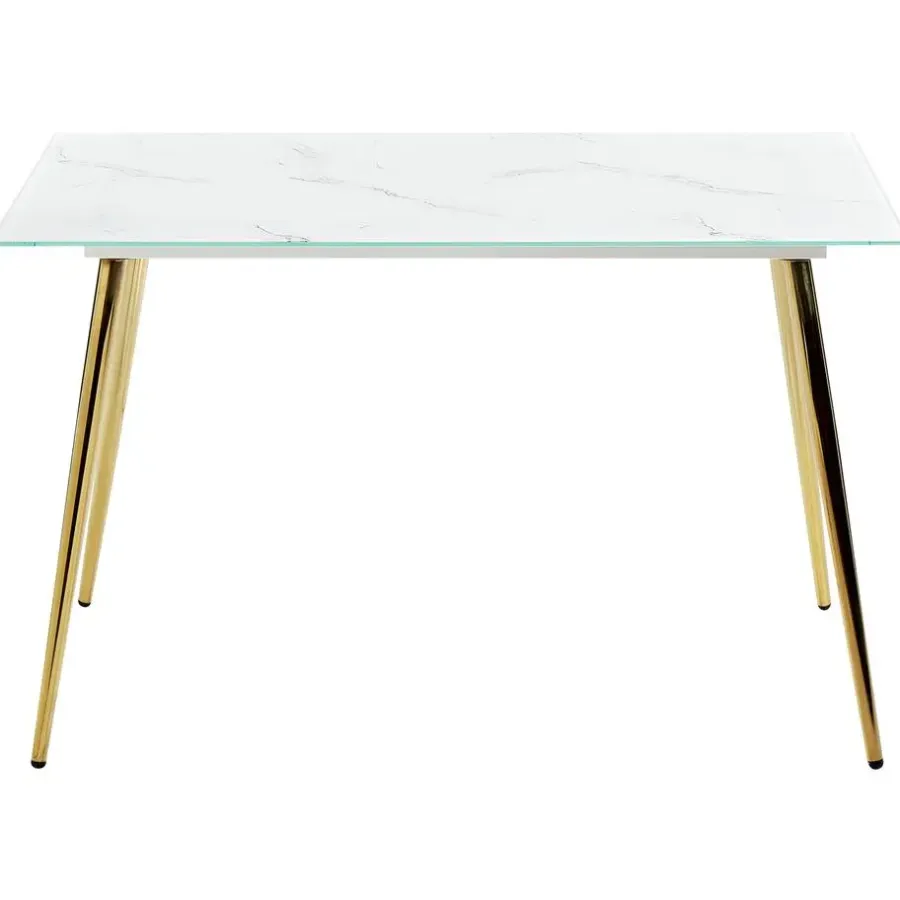 Rechthoekige Eettafels-Beliani MULGA - Eettafel - Wit - Veiligheidsglas